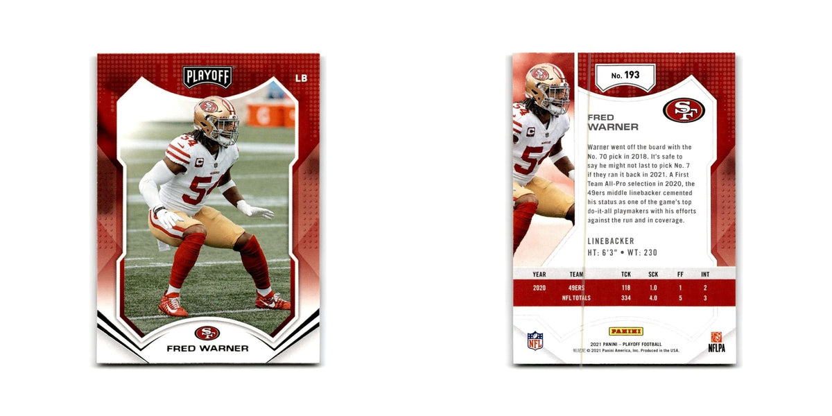 Fred Warner 2021 Panini Playoff #193 San Francisco 49ers Football Card NM