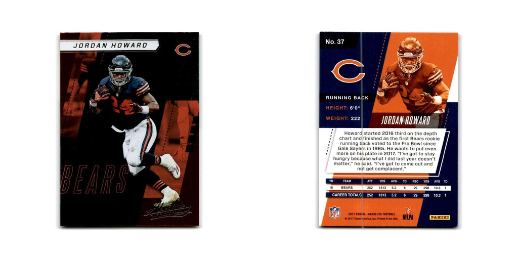 Jordan Howard 2017 Panini Absolute #37 Chicago Bears Football Card NM