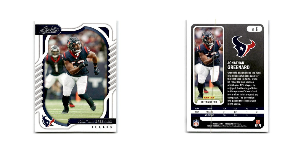 Jonathan Greenard 2022 Panini Absolute #6 Houston Texans Football Card NM