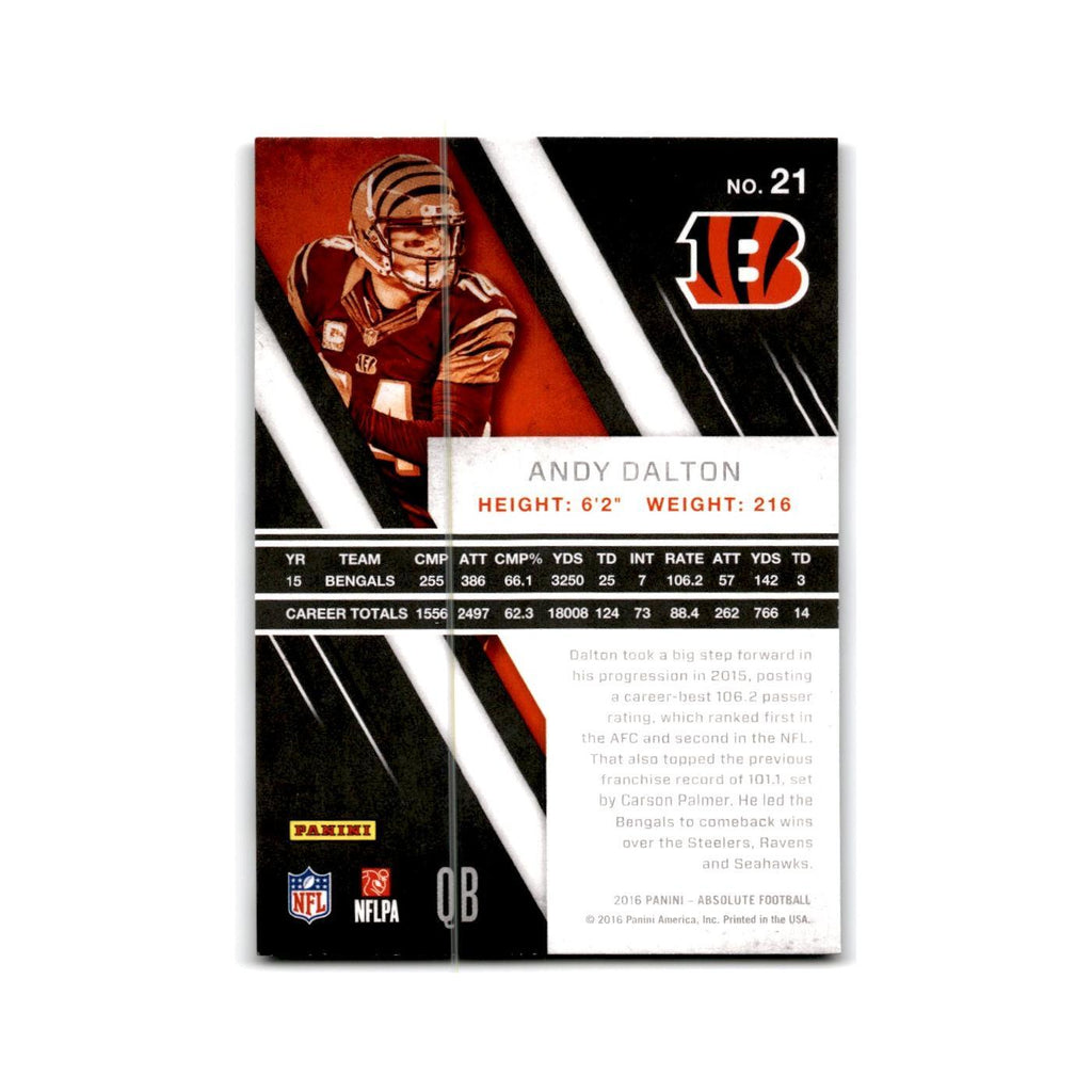 Andy Dalton 2016 Panini Absolute #21 Cincinnati Bengals Football Card NM