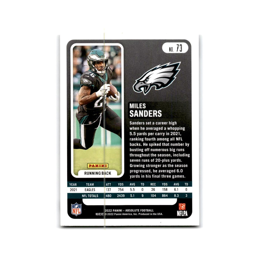 Miles Sanders 2022 Panini Absolute #73 Philadelphia Eagles Football Card NM