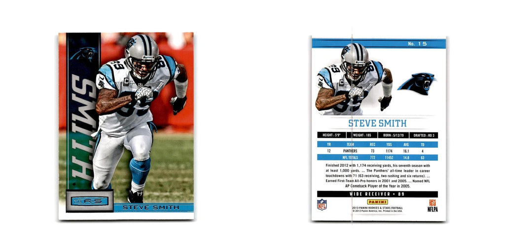 Steve Smith 2013 Panini Rookies & Stars #15 Carolina Panthers Football Card NM