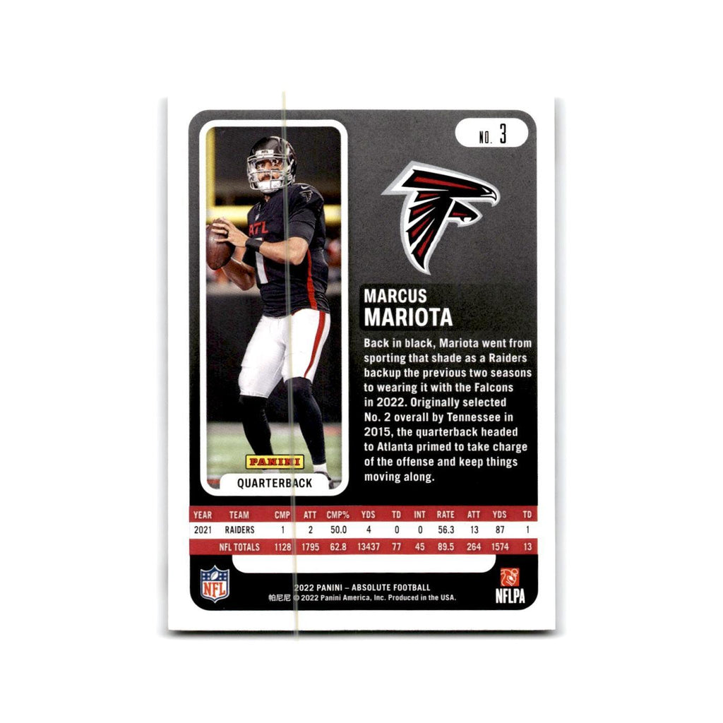 Marcus Mariota 2022 Panini Absolute #3 Atlanta Falcons Football Card NM