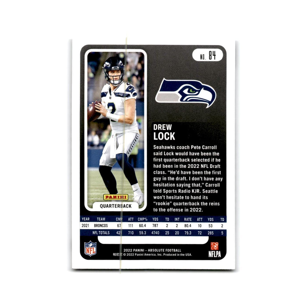 Drew Lock 2022 Panini Absolute #84 Seattle Seahawks Football Card NM