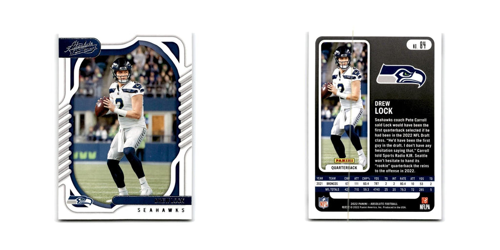 Drew Lock 2022 Panini Absolute #84 Seattle Seahawks Football Card NM