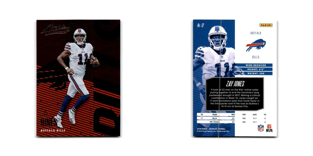 Zay Jones 2018 Panini Absolute #12 Buffalo Bills Football Card NM
