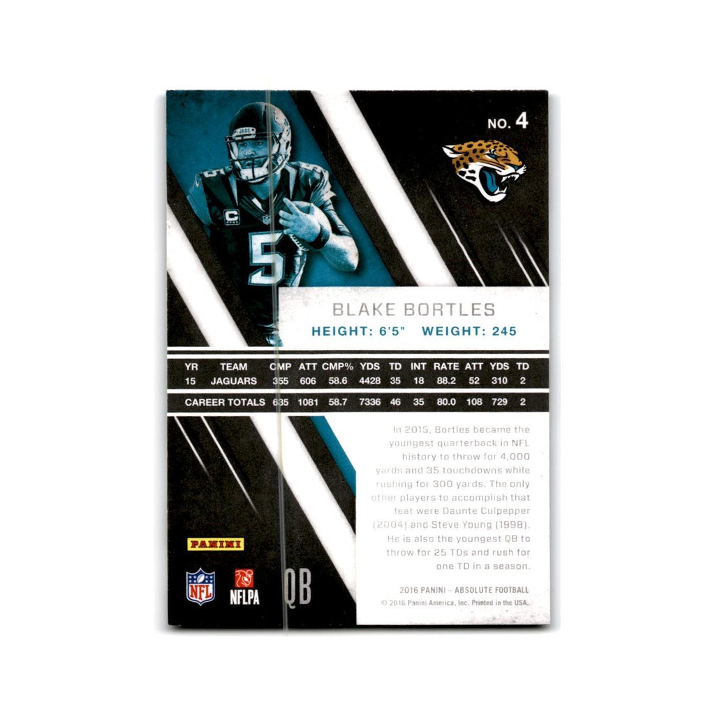 Blake Bortles 2016 Panini Absolute #4 Jacksonville Jaguars Football Card NM