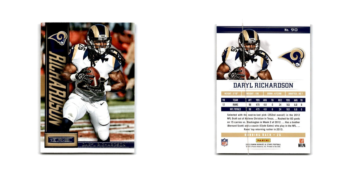 Daryl Richardson 2013 Panini Rookies & Stars #90 St. Louis Rams Football Card NM