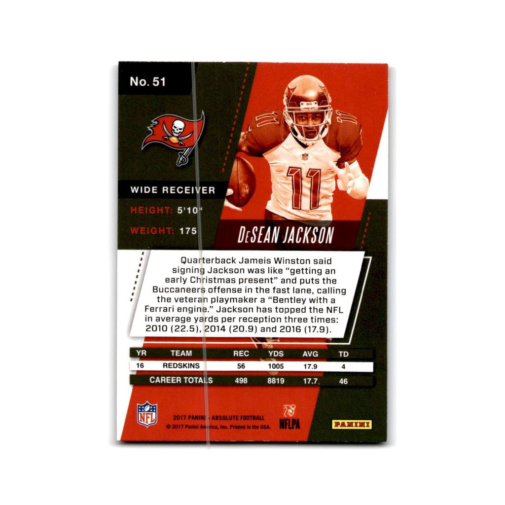 DeSean Jackson 2017 Panini Absolute #51 Tampa Bay Buccaneers Football Card NM