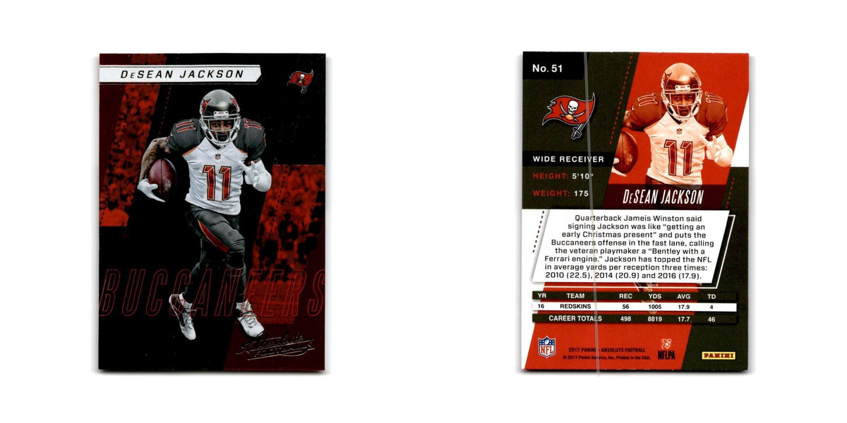 DeSean Jackson 2017 Panini Absolute #51 Tampa Bay Buccaneers Football Card NM