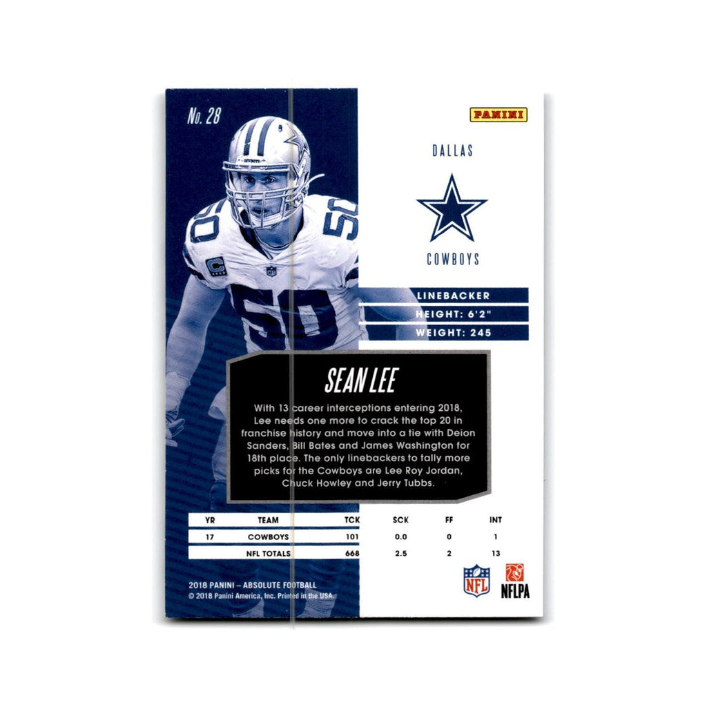 Sean Lee 2018 Panini Absolute #28 Dallas Cowboys Football Card NM