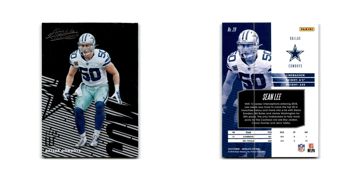 Sean Lee 2018 Panini Absolute #28 Dallas Cowboys Football Card NM
