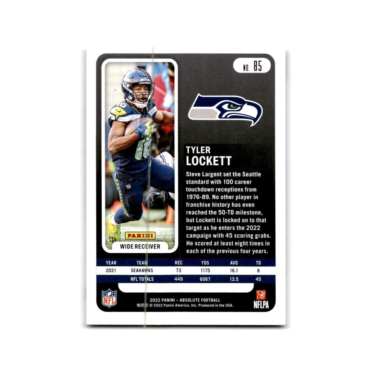 Tyler Lockett 2022 Panini Absolute #85 Seattle Seahawks Football Card NM