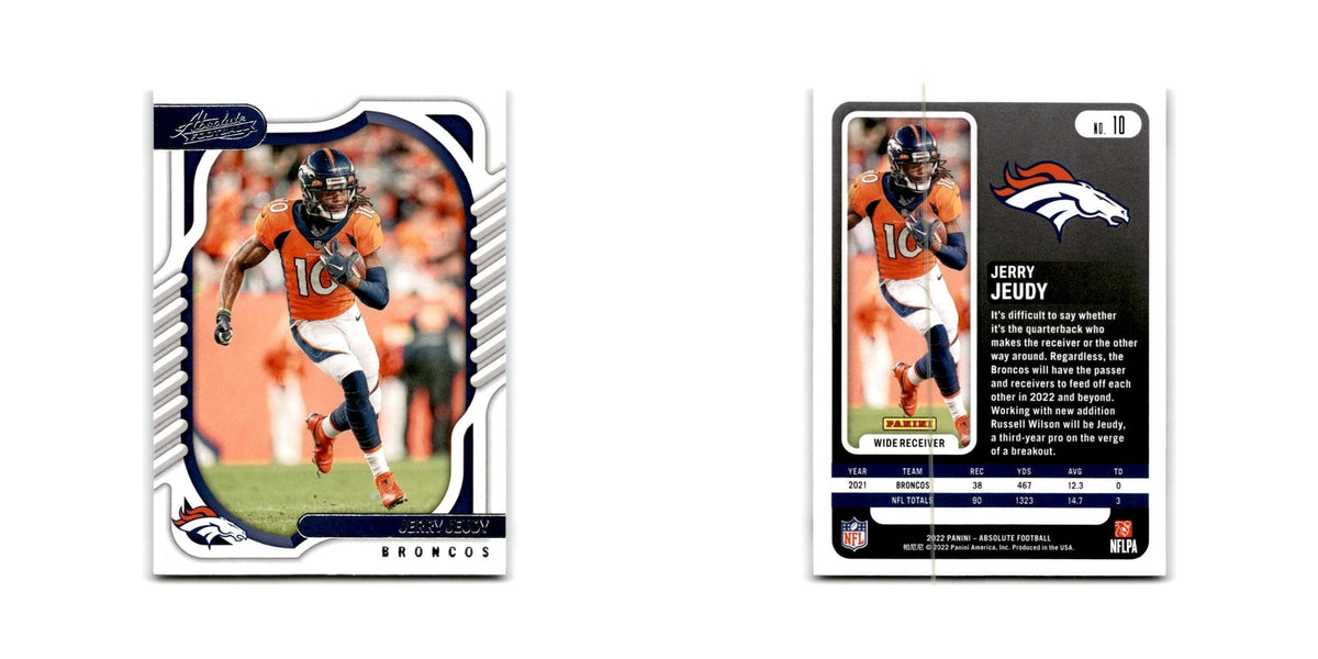 Jerry Jeudy 2022 Panini Absolute #10 Denver Broncos Football Card NM