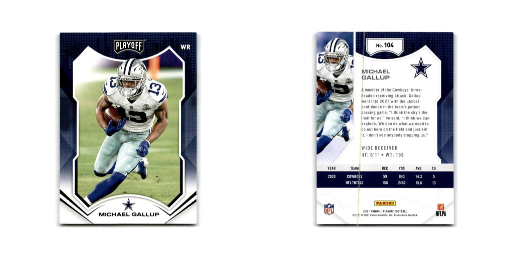 Michael Gallup 2021 Panini Playoff #104 Dallas Cowboys Football Card NM