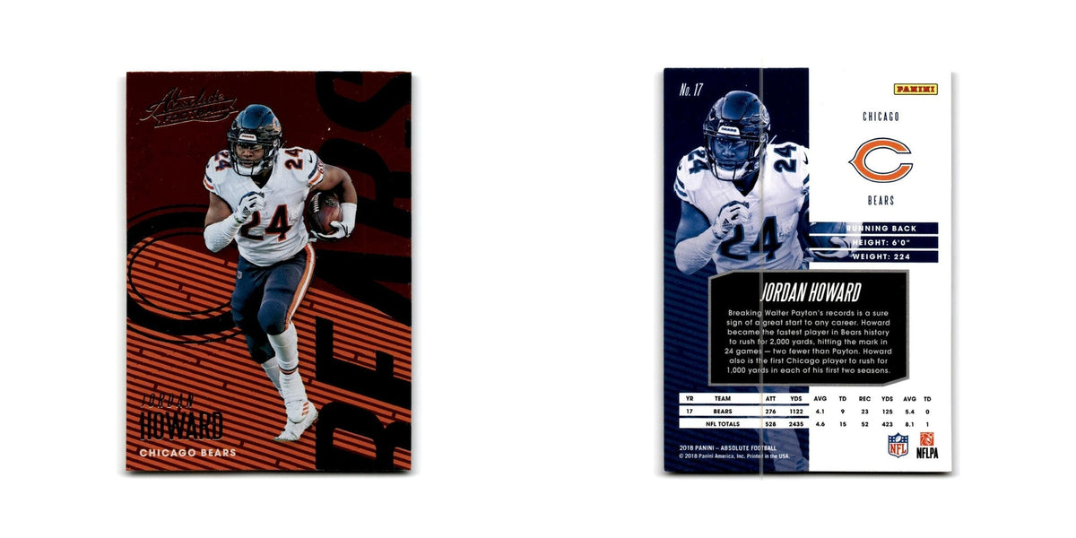 Jordan Howard 2018 Panini Absolute #17 Chicago Bears Football Card NM