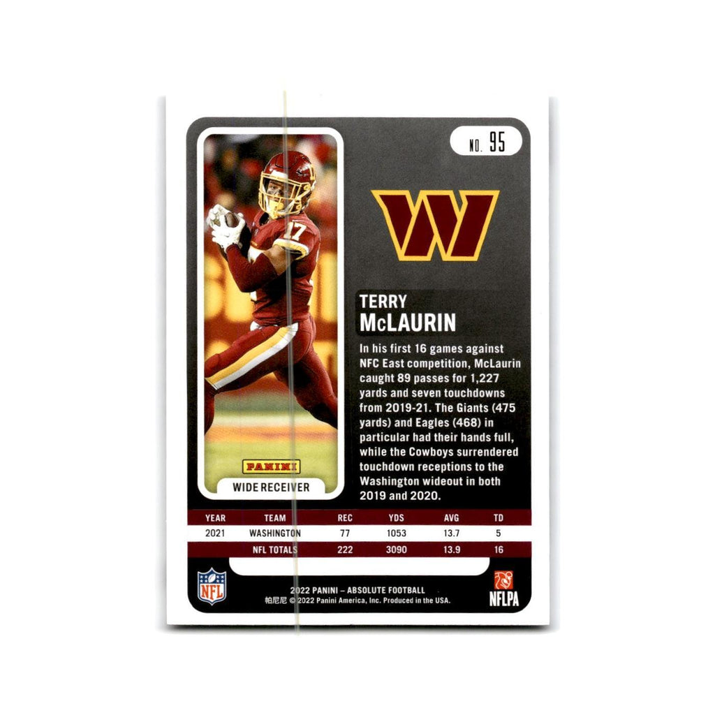 Terry McLaurin 2022 Panini Absolute #95 Washington Commanders Football Card NM