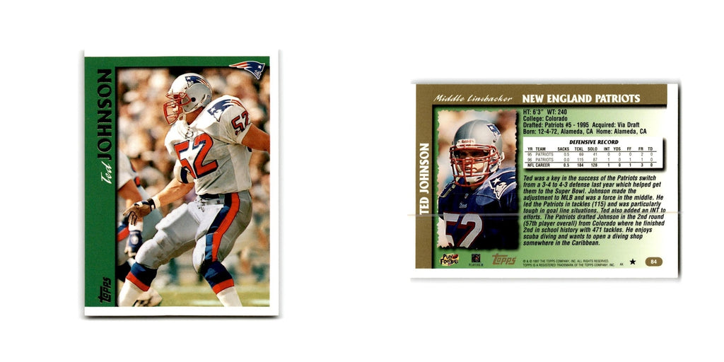 Ted Johnson 1997 Topps #84 New England Patriots Football Card NM