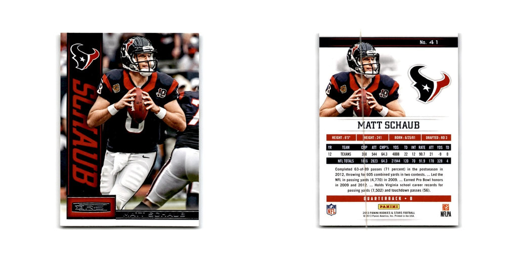 Matt Schaub 2013 Panini Rookies & Stars #41 Houston Texans Football Card NM