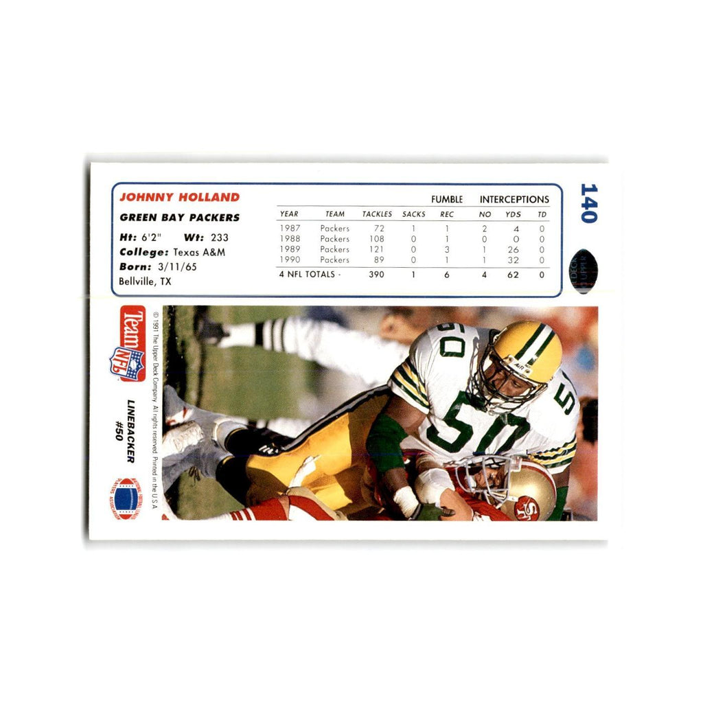 Johnny Holland 1991 Upper Deck #140 Green Bay Packers Football Card NM