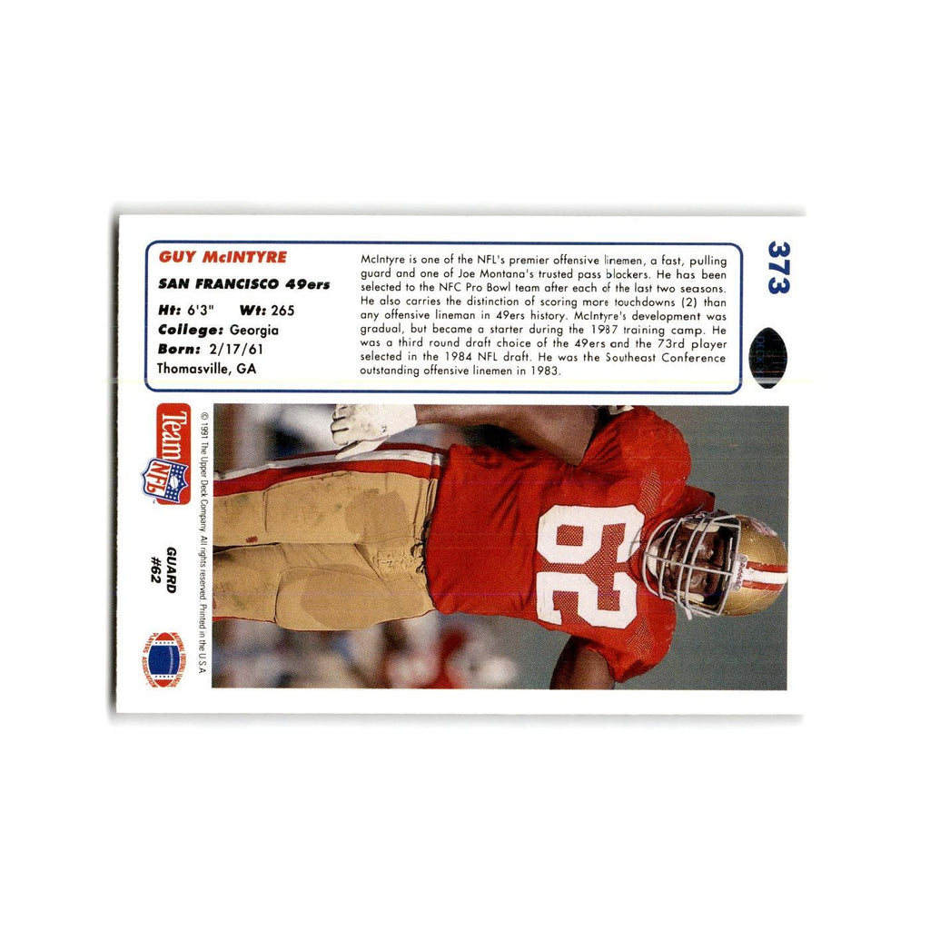 Guy McIntyre 1991 Upper Deck #373 San Francisco 49ers Football Card NM