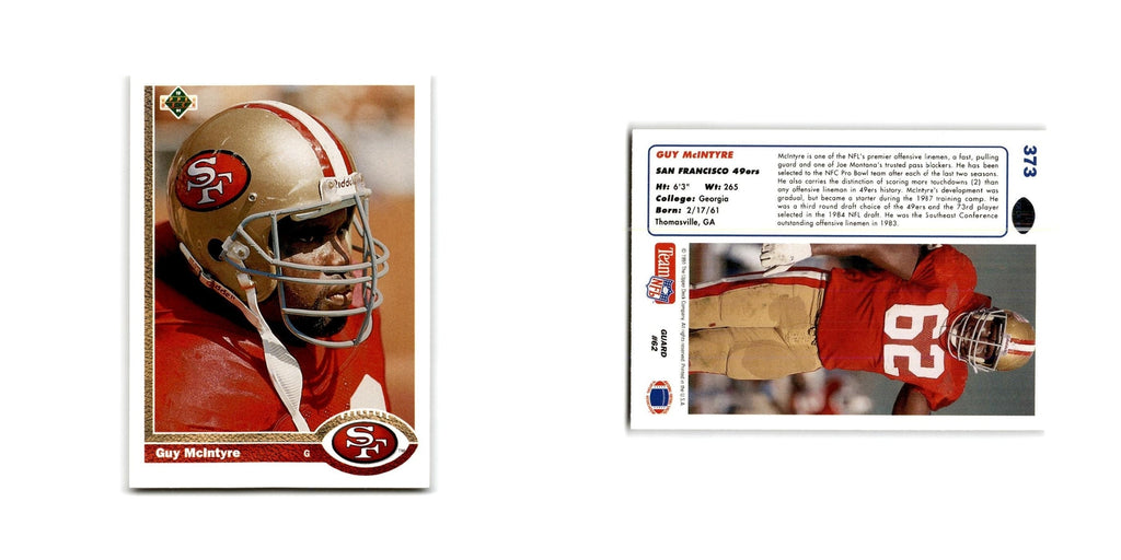 Guy McIntyre 1991 Upper Deck #373 San Francisco 49ers Football Card NM