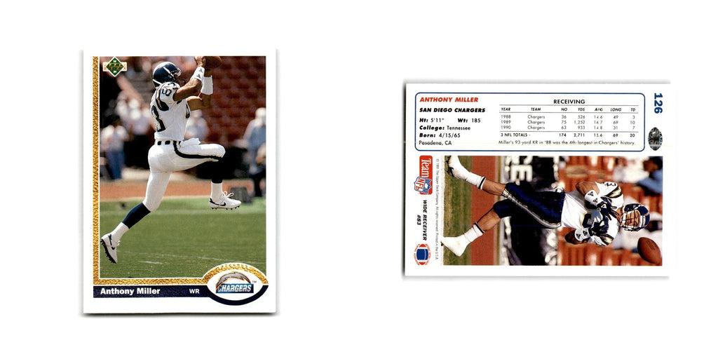 Anthony Miller 1991 Upper Deck #126 San Diego Chargers Football Card NM