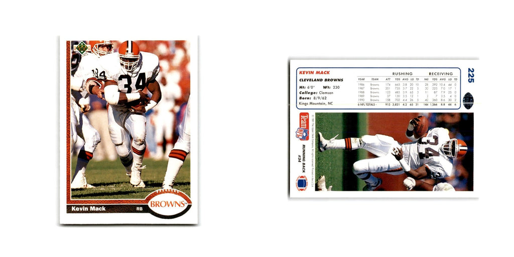 Kevin Mack 1991 Upper Deck #225 Cleveland Browns Football Card NM