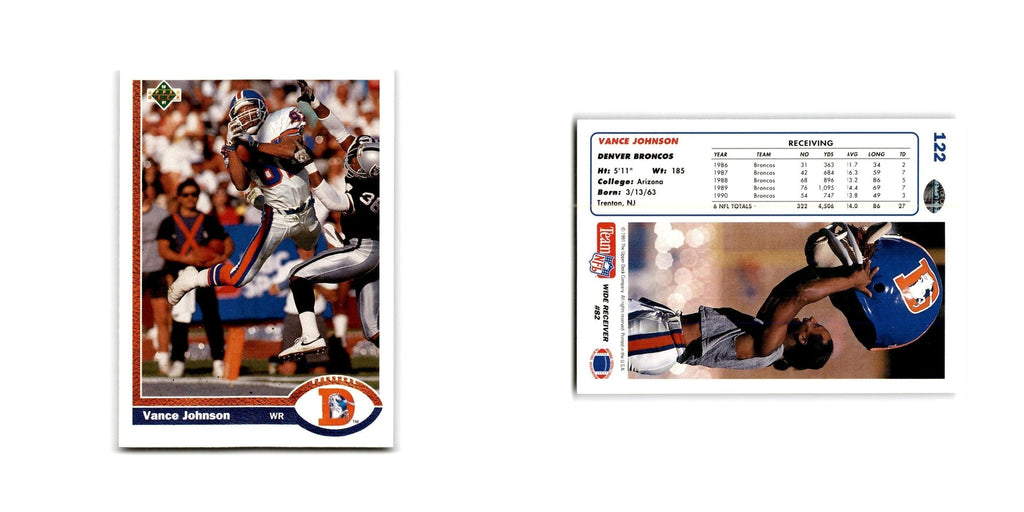 Vance Johnson 1991 Upper Deck #122 Denver Broncos Football Card NM