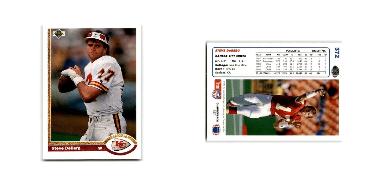 Steve DeBerg 1991 Upper Deck #372 Kansas City Chiefs Football Card NM
