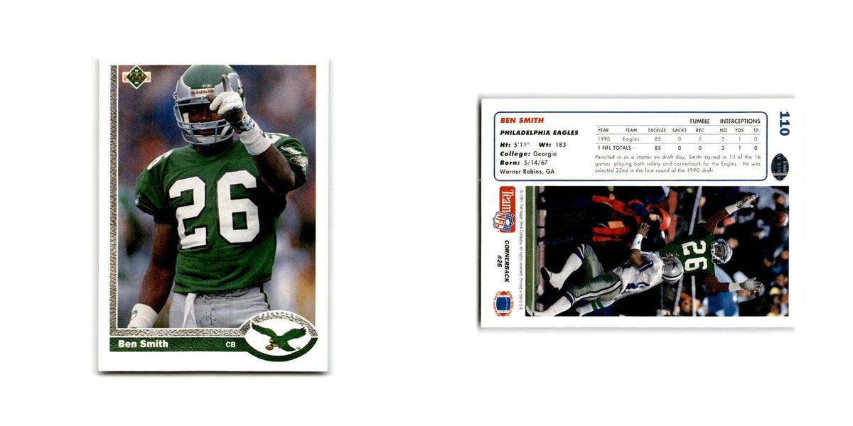 Ben Smith 1991 Upper Deck #110 Philadelphia Eagles Football Card NM