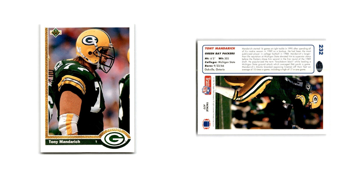 Tony Mandarich 1991 Upper Deck #232 Green Bay Packers Football Card NM