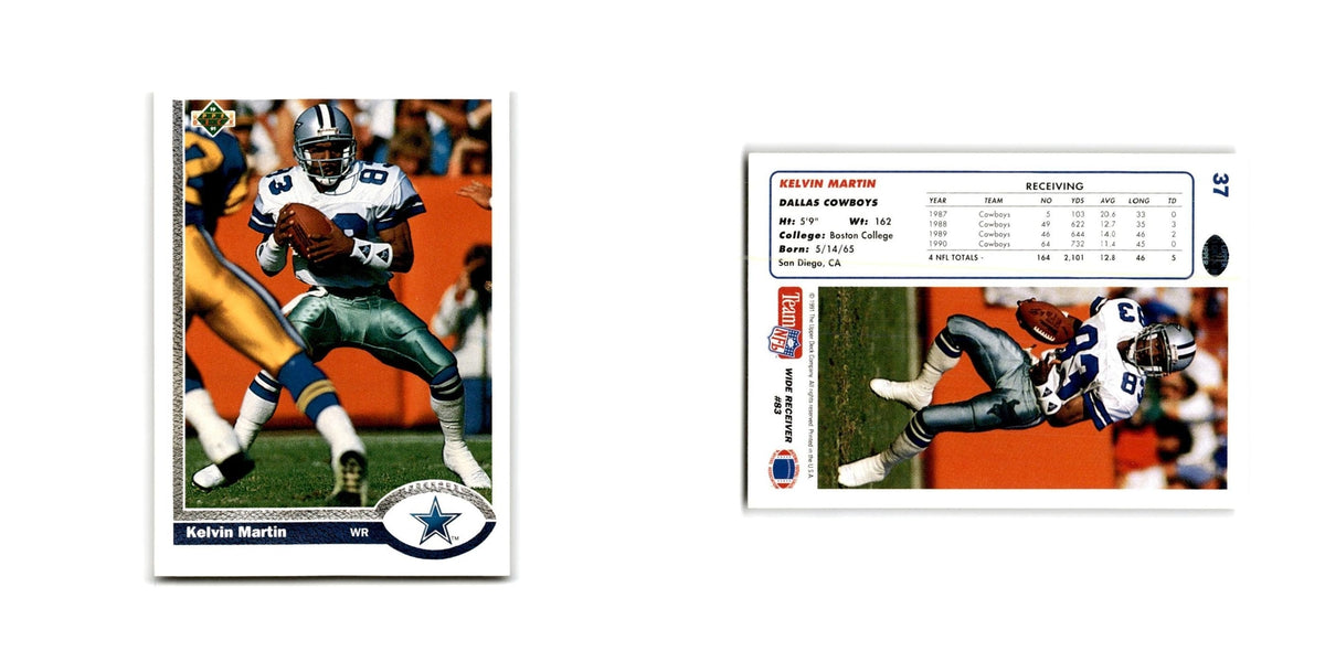 Kelvin Martin 1991 Upper Deck #37 Dallas Cowboys Football Card NM