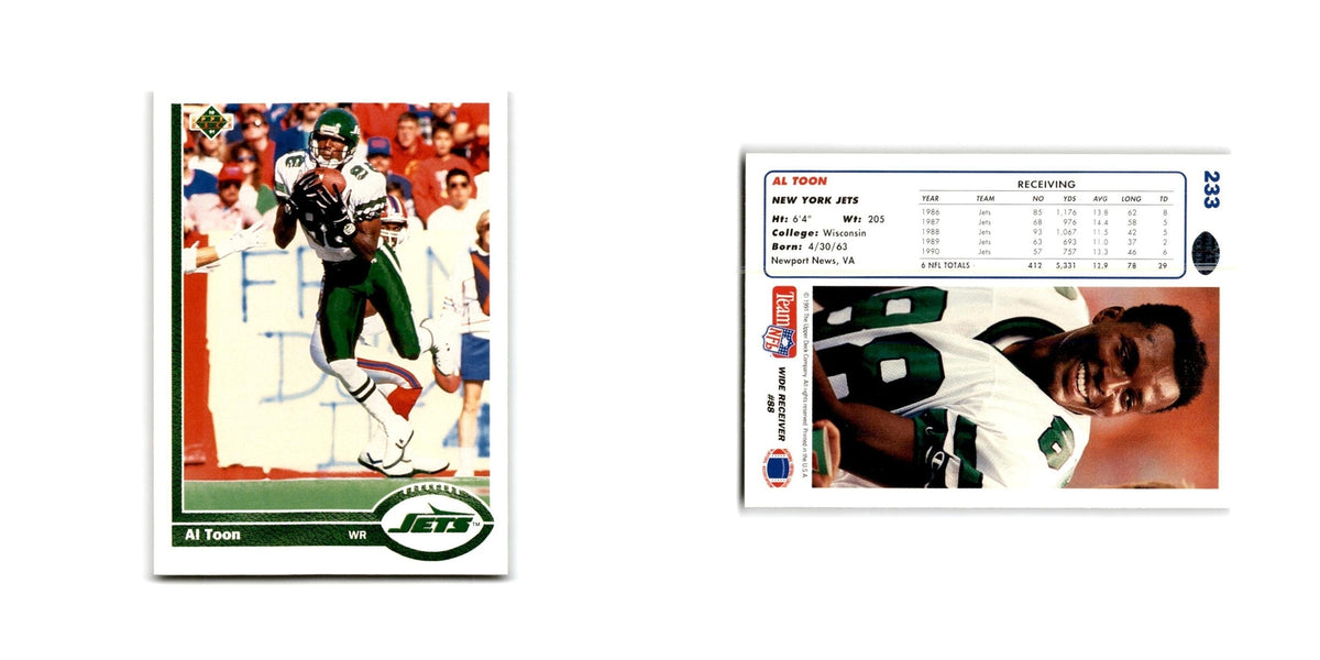 Al Toon 1991 Upper Deck #233 New York Jets Football Card NM