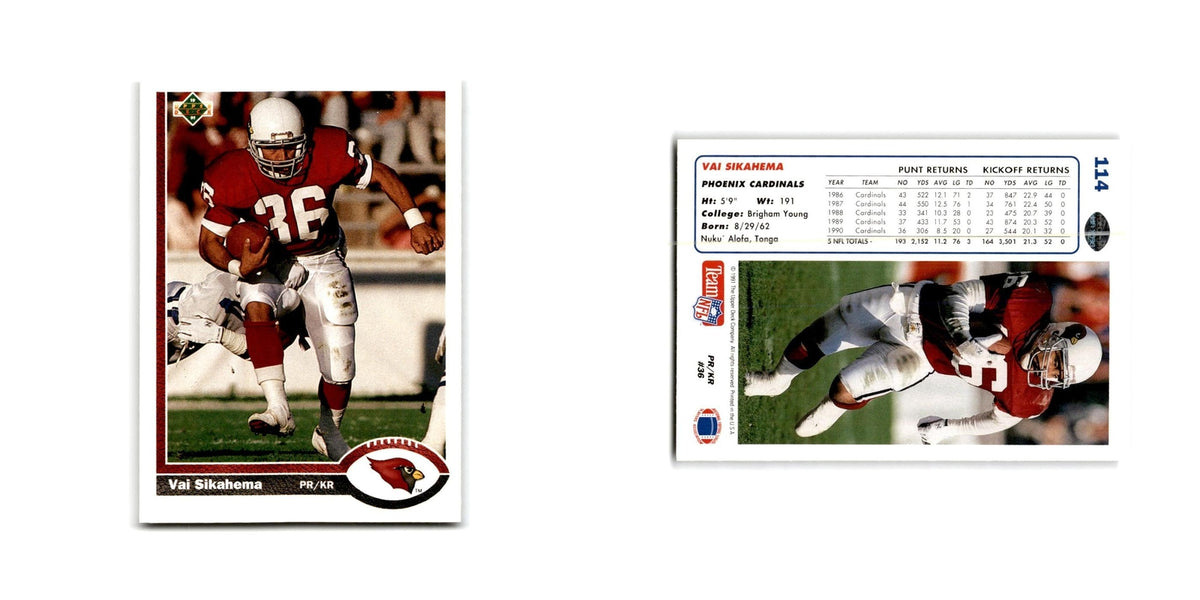 Vai Sikahema 1991 Upper Deck #114 Phoenix Cardinals Football Card NM