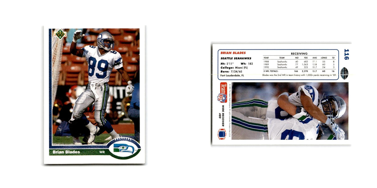 Brian Blades 1991 Upper Deck #116 Seattle Seahawks Football Card NM
