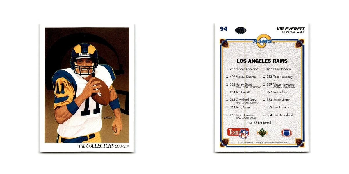 Jim Everett 1991 Upper Deck #94 Los Angeles Rams Football Card NM