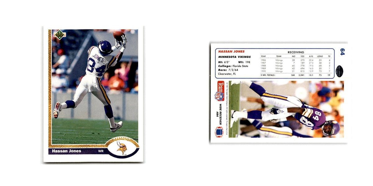 Hassan Jones 1991 Upper Deck #64 Minnesota Vikings Football Card NM