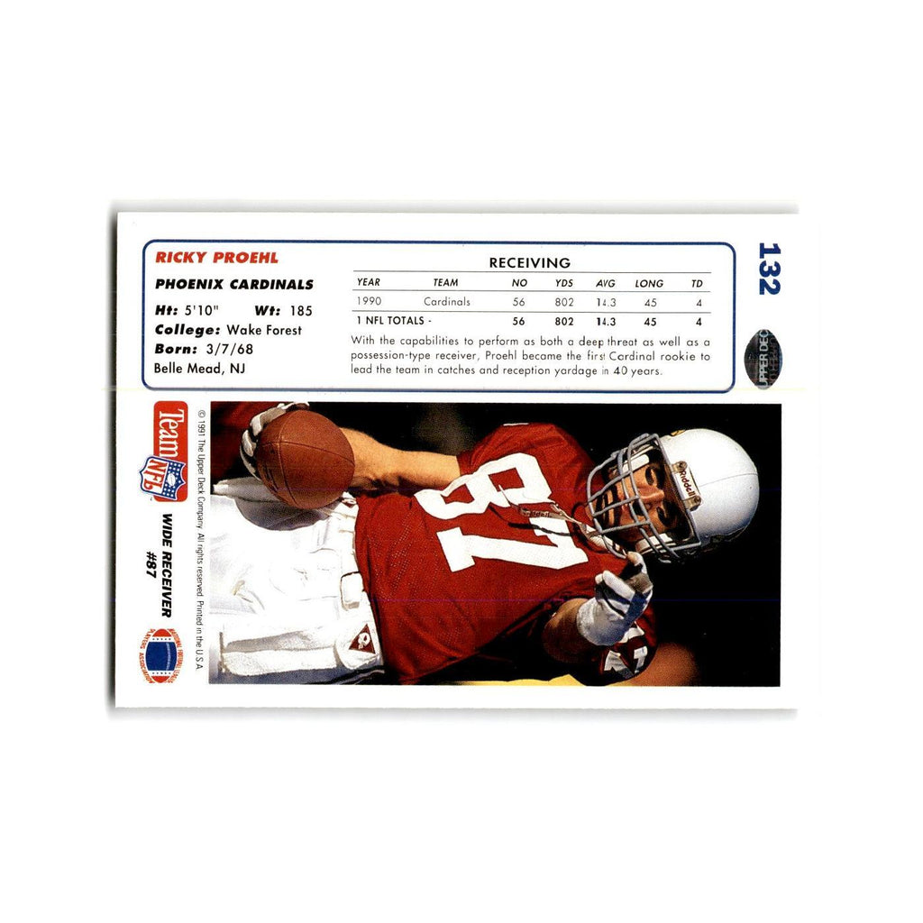 Ricky Proehl 1991 Upper Deck #132 Phoenix Cardinals Football Card NM