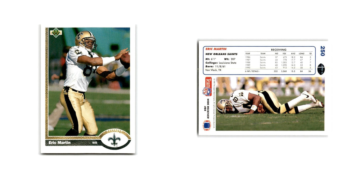 Eric Martin 1991 Upper Deck #250 New Orleans Saints Football Card NM