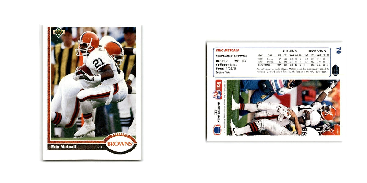 Eric Metcalf 1991 Upper Deck #70 Cleveland Browns Football Card NM