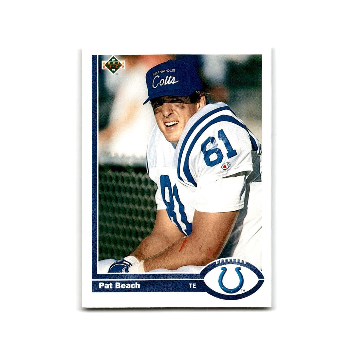 Pat Beach 1991 Upper Deck #62 Indianapolis Colts Football Card NM