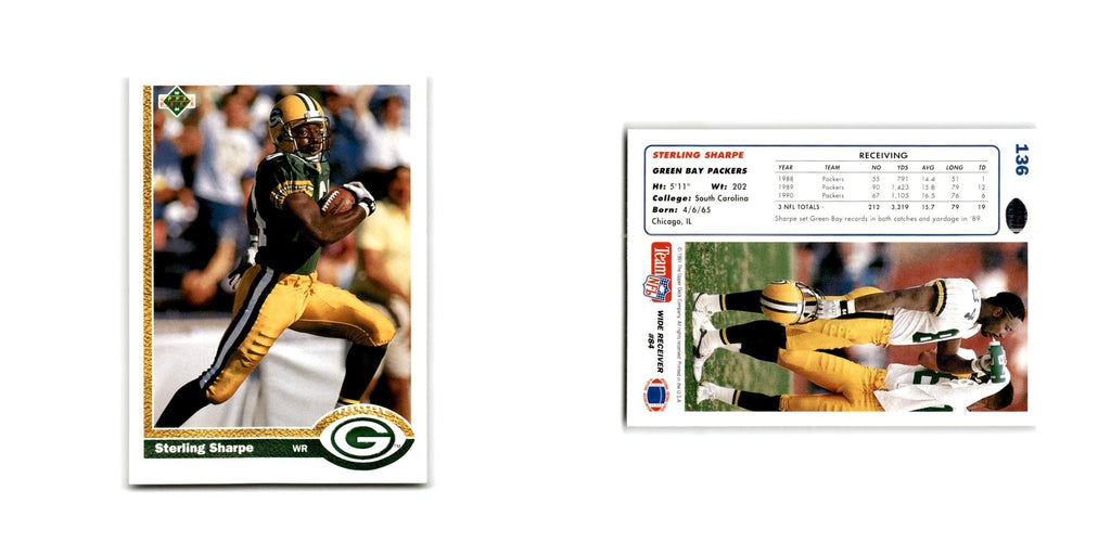 Sterling Sharpe 1991 Upper Deck #136 Green Bay Packers Football Card NM