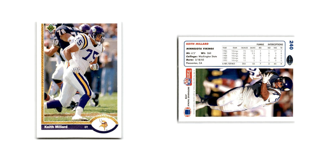 Keith Millard 1991 Upper Deck #240 Minnesota Vikings Football Card NM