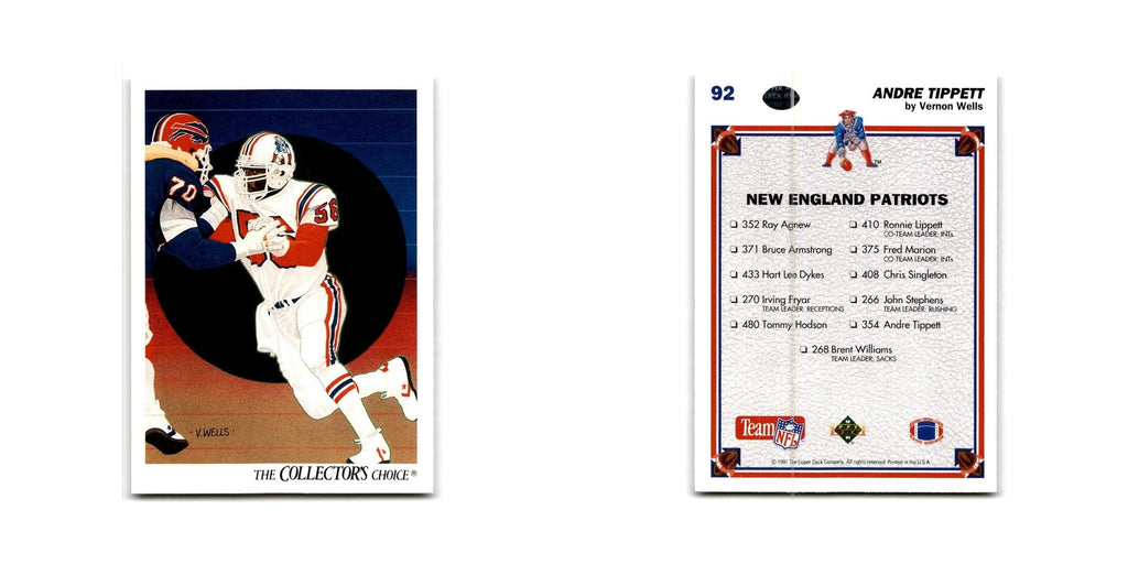 Andre Tippett 1991 Upper Deck #92 New England Patriots Football Card NM