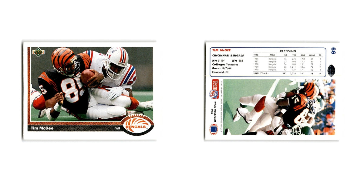 Tim McGee 1991 Upper Deck #66 Cincinnati Bengals Football Card NM