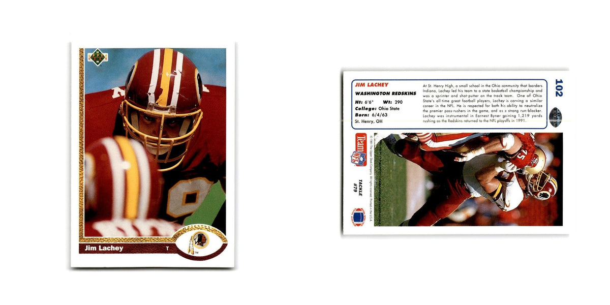 Jim Lachey 1991 Upper Deck #102 Washington Redskins Football Card NM