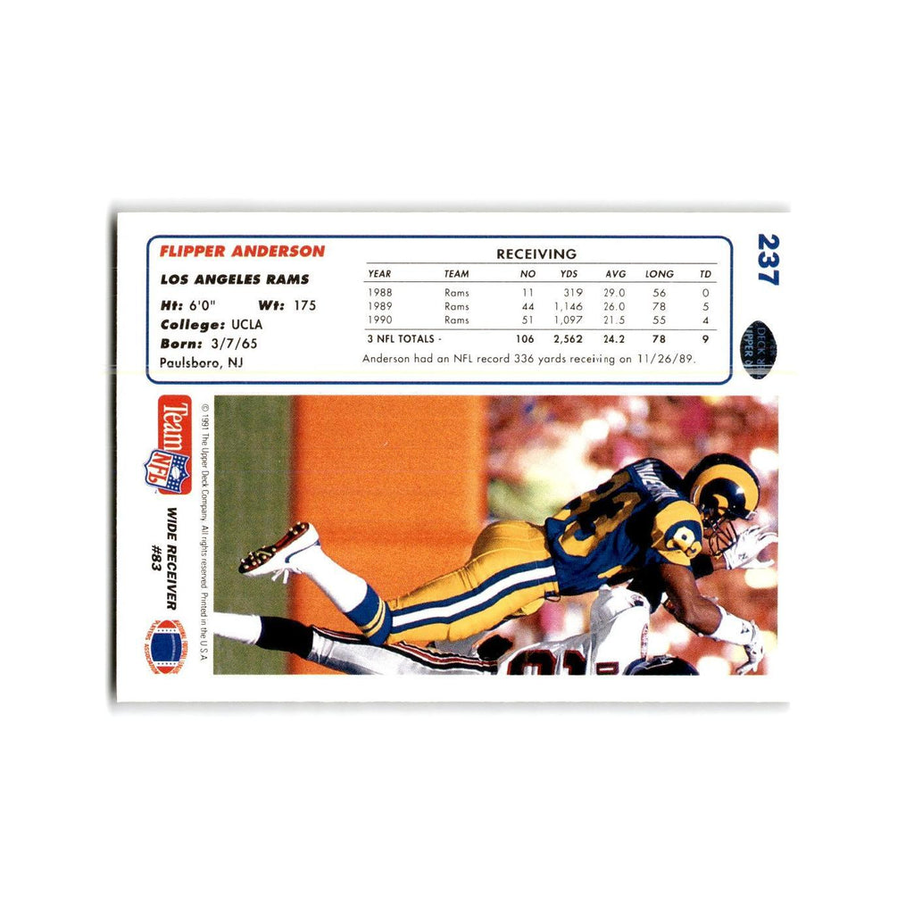 Flipper Anderson 1991 Upper Deck #237 Los Angeles Rams Football Card NM