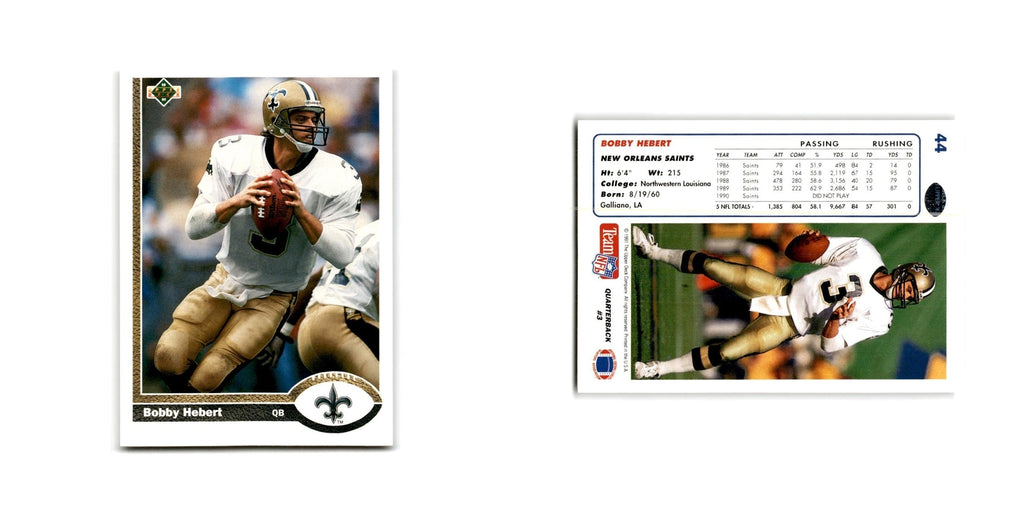 Bobby Hebert 1991 Upper Deck #44 New Orleans Saints Football Card NM