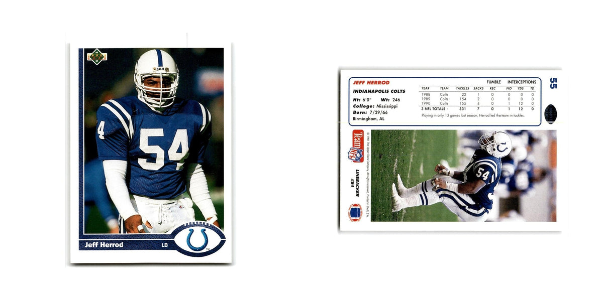 Jeff Herrod 1991 Upper Deck #55 Indianapolis Colts Football Card NM